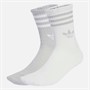 adidas Originals Mens 3-Stripes Trefoil Glitter Two Pack Crew Socks Silver Metallic/White