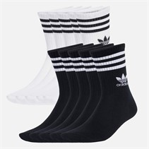 adidas Originals Mens 3-Stripes Trefoil Ten Pack Crew Socks White/Black