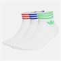 adidas Originals Mens 3-Stripes Trefoil Three Pack Ankle Socks White/Lucid Blue/Screaming Green