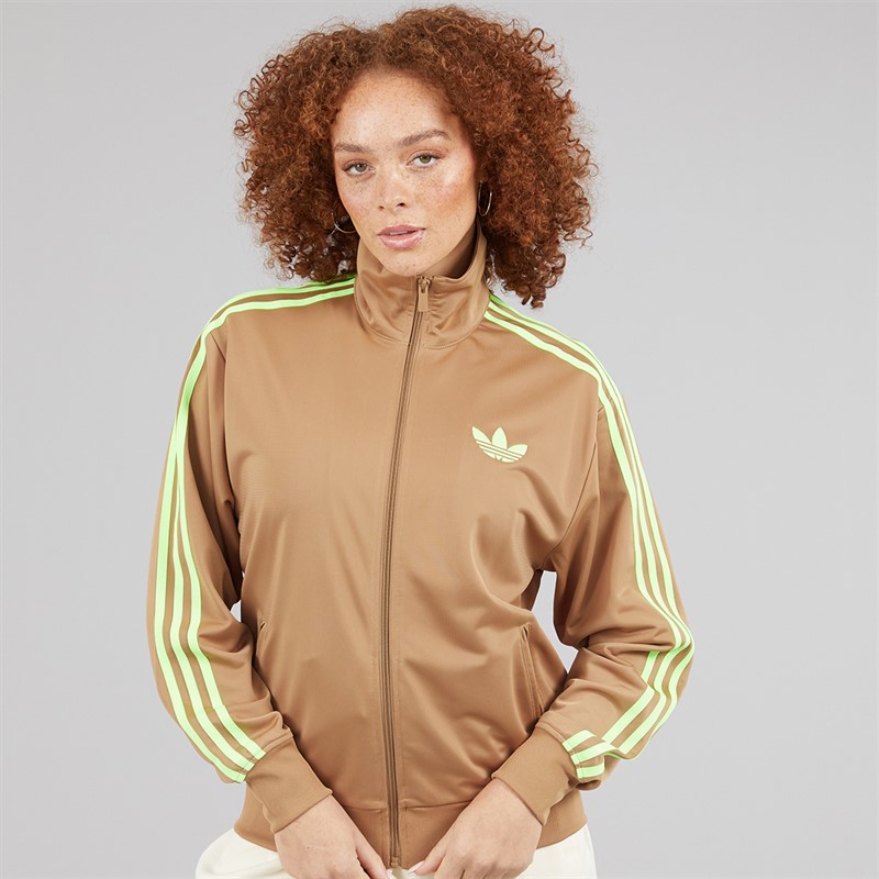 adidas Originals Womens Adicolor Classics Firebird Loose Fit Track Top Cardboard/Signal Green