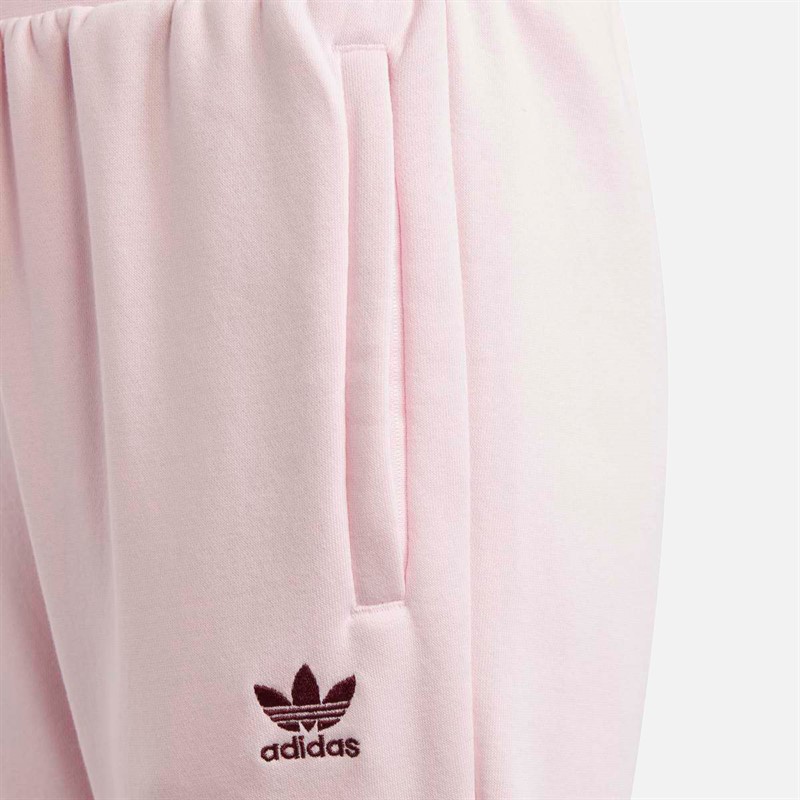 adidas Originals Junior Girls Adicolor Trefoil Logo Joggers Clear Pink/Maroon
