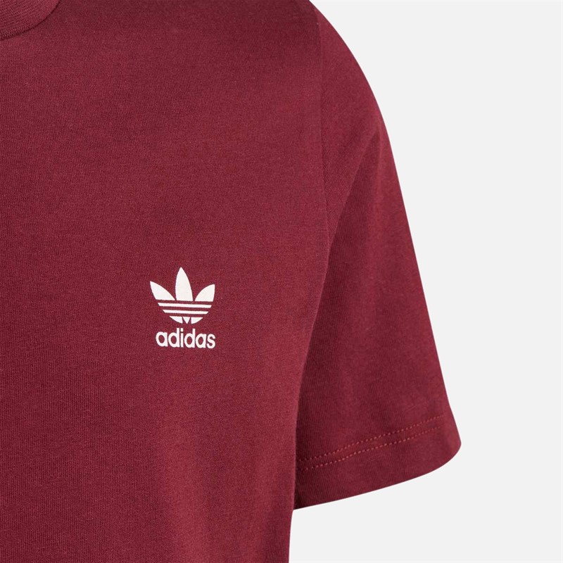 adidas Originals Junior Adicolor Trefoil Logo T-Shirt Maroon/Clear Pink