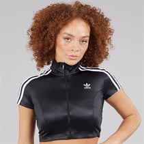 adidas Originals Womens Adicolor Short Sleeve Cropped Track Top Black