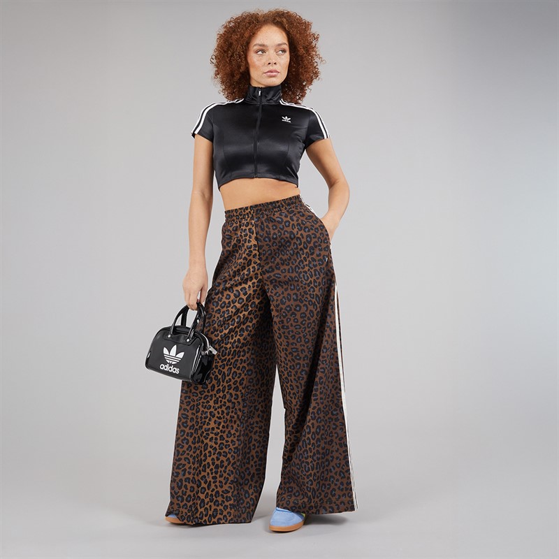 adidas Originals Womens Adicolor Short Sleeve Cropped Track Top Black