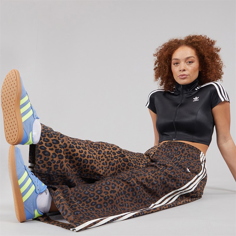 adidas Originals Womens Adicolor Short Sleeve Cropped Track Top Black