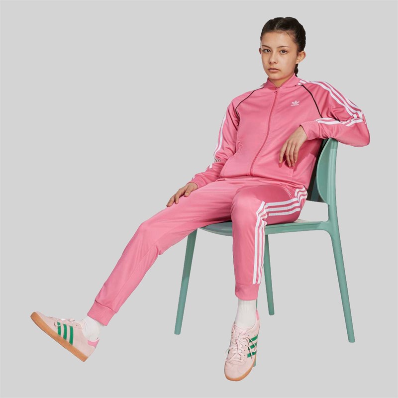 adidas Originals Junior Girls Adicolor Superstar Track Pants Pink Fushion