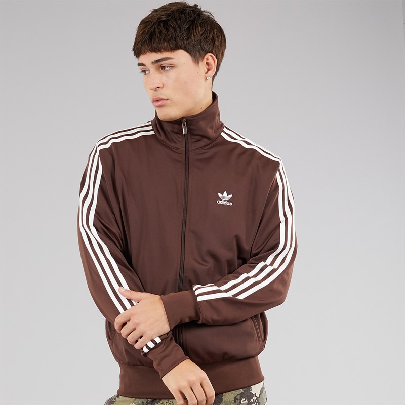 adidas Originals Mens Adicolor Classics Trefoil Firebird Track Top Auburn/Off White