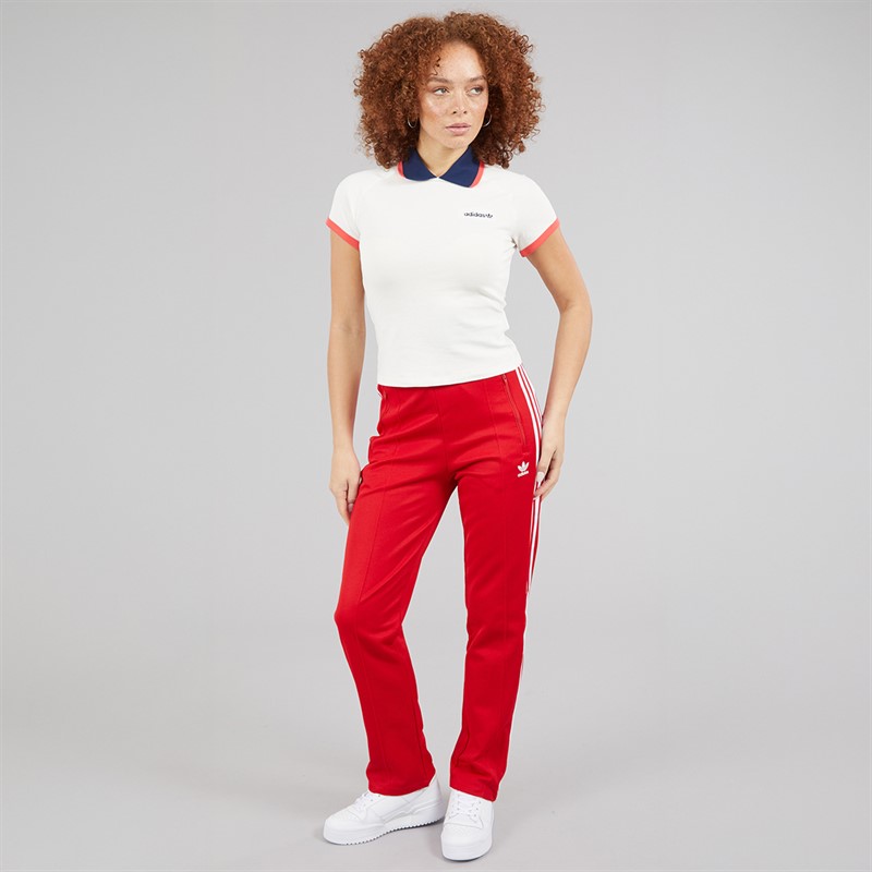adidas Originals Womens Adicolor Classics Beckenbauer Track Pants Better Scarlet/White