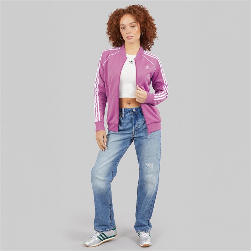 adidas Originals Womens Adicolor Classics Superstar Track Top Preloved Purple