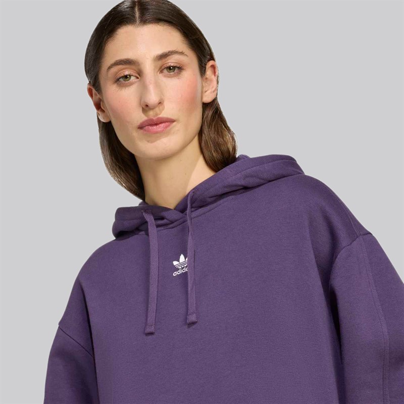 adidas Originals Bluza z kapturem oversize z polaru dla niej kolor Aurora Plum