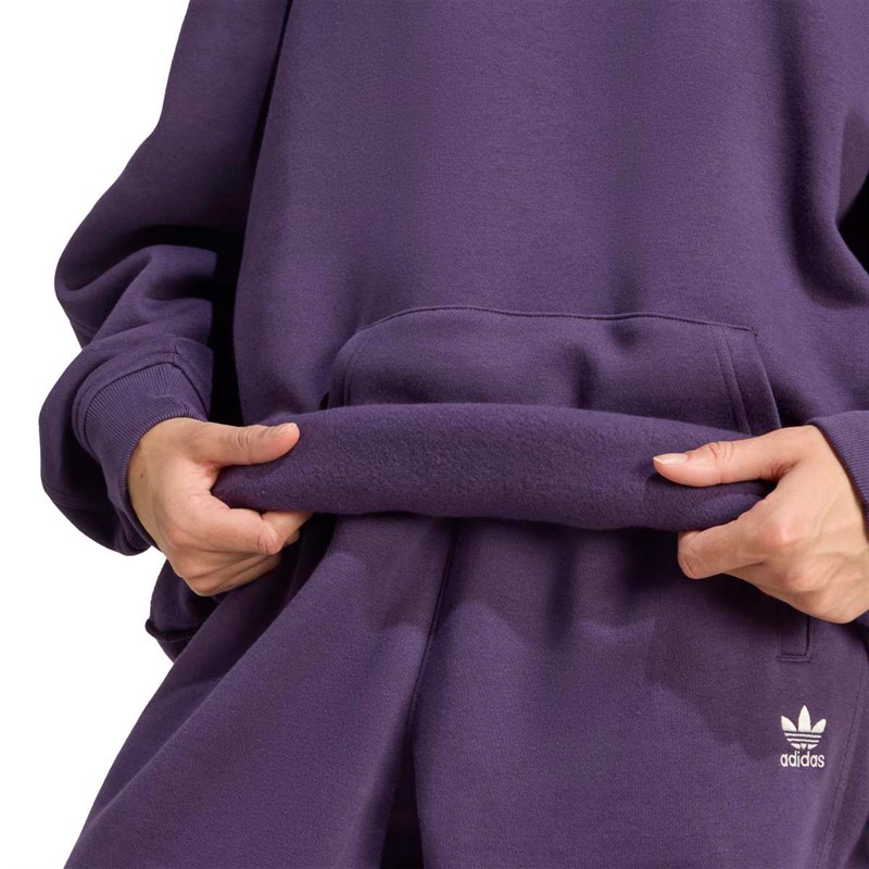 adidas Originals Bluza z kapturem oversize z polaru dla niej kolor Aurora Plum