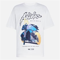 adidas Originals Herren X Marvel Ghost Rider Oversized T-Shirt Cream White