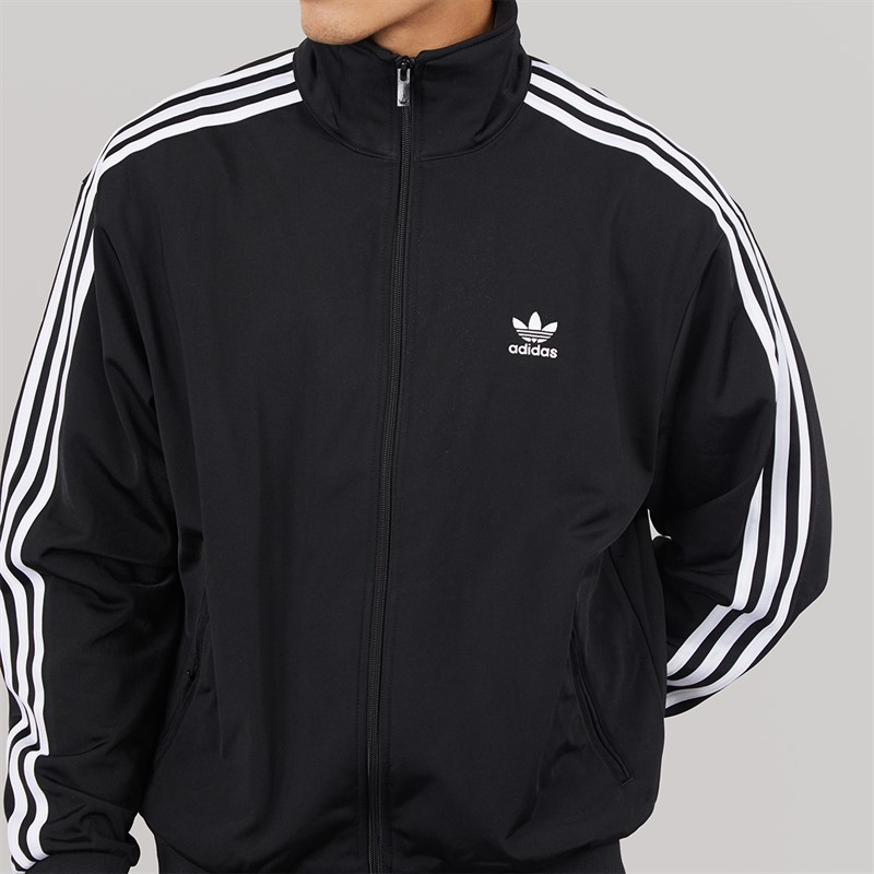 adidas Originals Mens Adicolor Trefoil Classics Firebird Track Top Black/White
