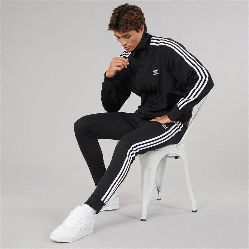 adidas Originals Mens Adicolor Trefoil Classics Firebird Track Top Black/White