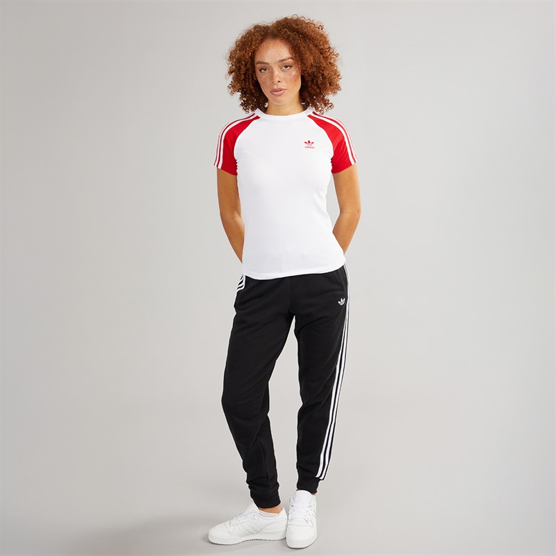 adidas Originals Womens Adicolor 3-Stripes Regular Joggers Black/White