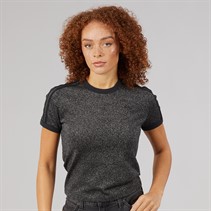 adidas Originals Womens Adicolor Glitter Cali T-Shirt Black