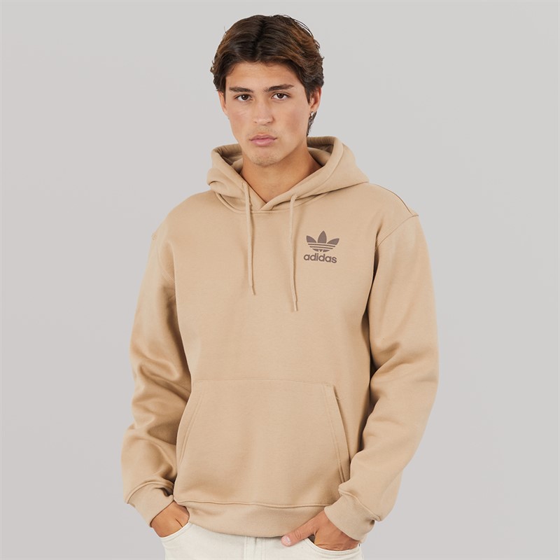 adidas Originals Mens Trefoil Logo Essentials Hoodie Trace Khaki