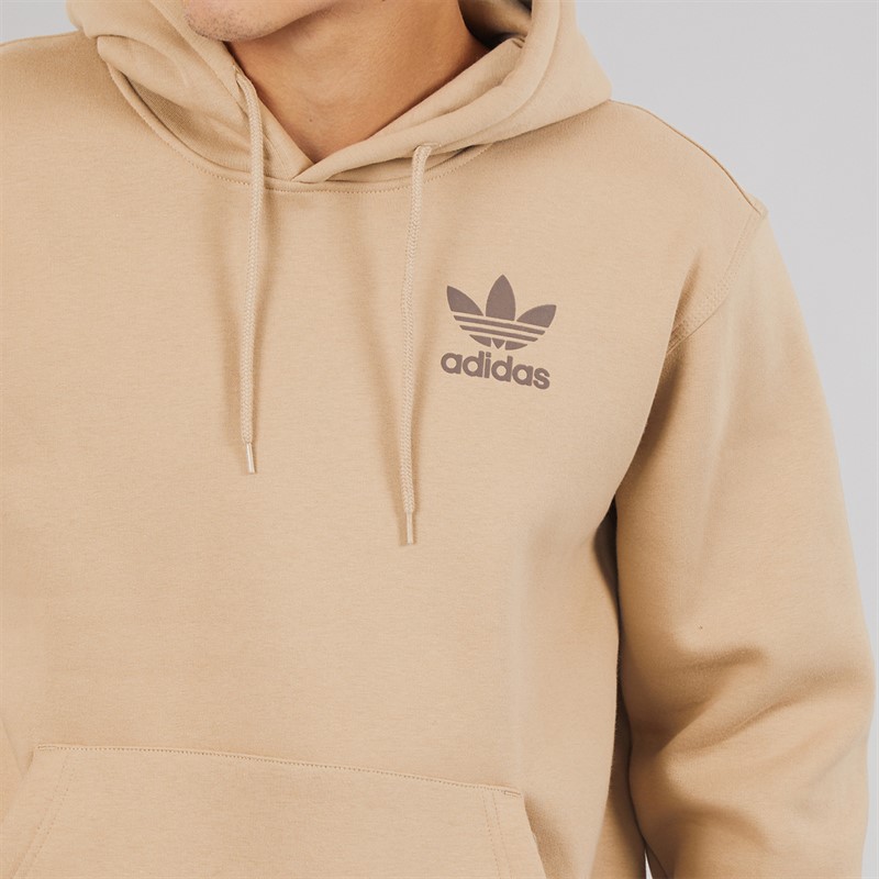 adidas Originals Mens Trefoil Logo Essentials Hoodie Trace Khaki