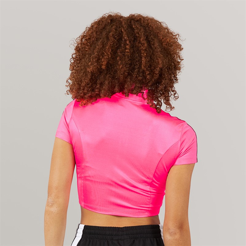 adidas Originals Womens Adicolor Short Sleeve Track Top Lucid Pink/Black