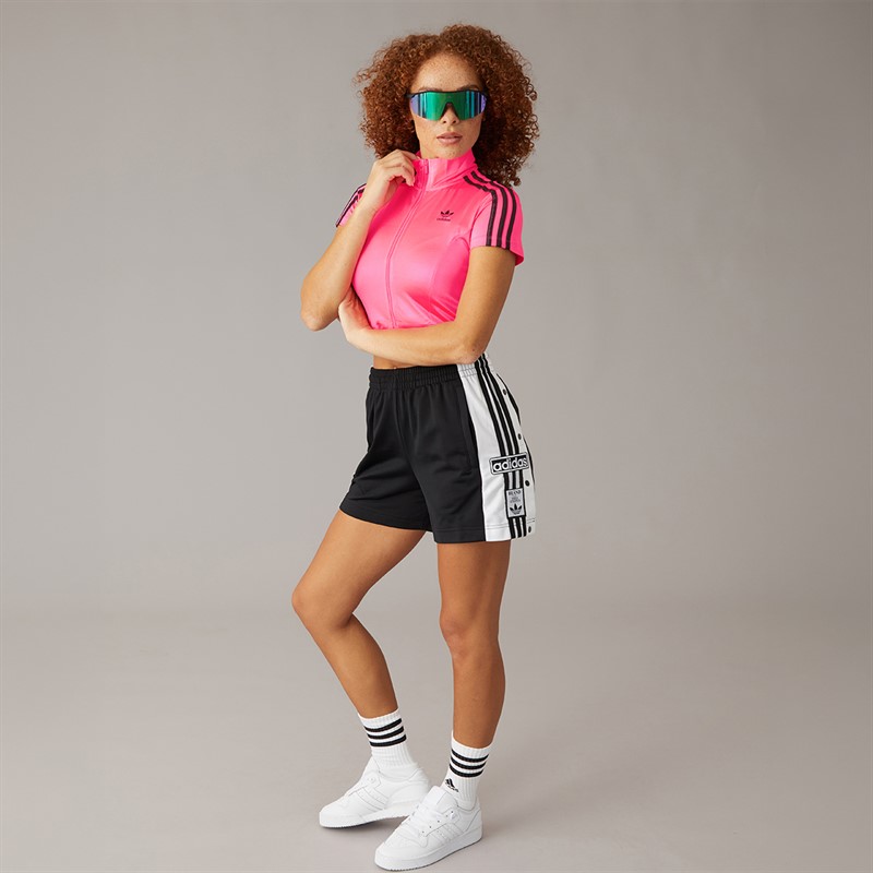 adidas Originals Womens Adicolor Short Sleeve Track Top Lucid Pink/Black