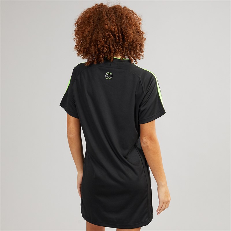 adidas Originals Womens Teamgeist Adicolor Tee Dress Black/Signal Green