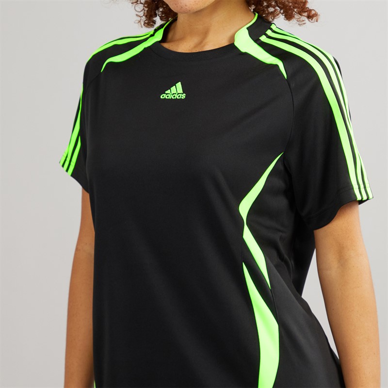 adidas Originals Womens Teamgeist Adicolor Tee Dress Black/Signal Green
