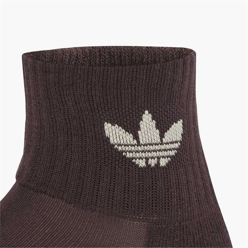 adidas Originals Three Pack Mid Ankle Socks Wonder Mauve/Trace Khaki/Shadow Brown