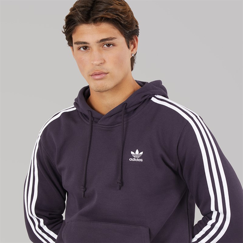 adidas Originals Mens Adicolor Classics 3-Stripes Hoodie Aurora Black
