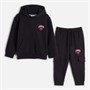 adidas Originals Kids World Tour Back Graphic Hoodie And Cargo Pants Tracksuit Black