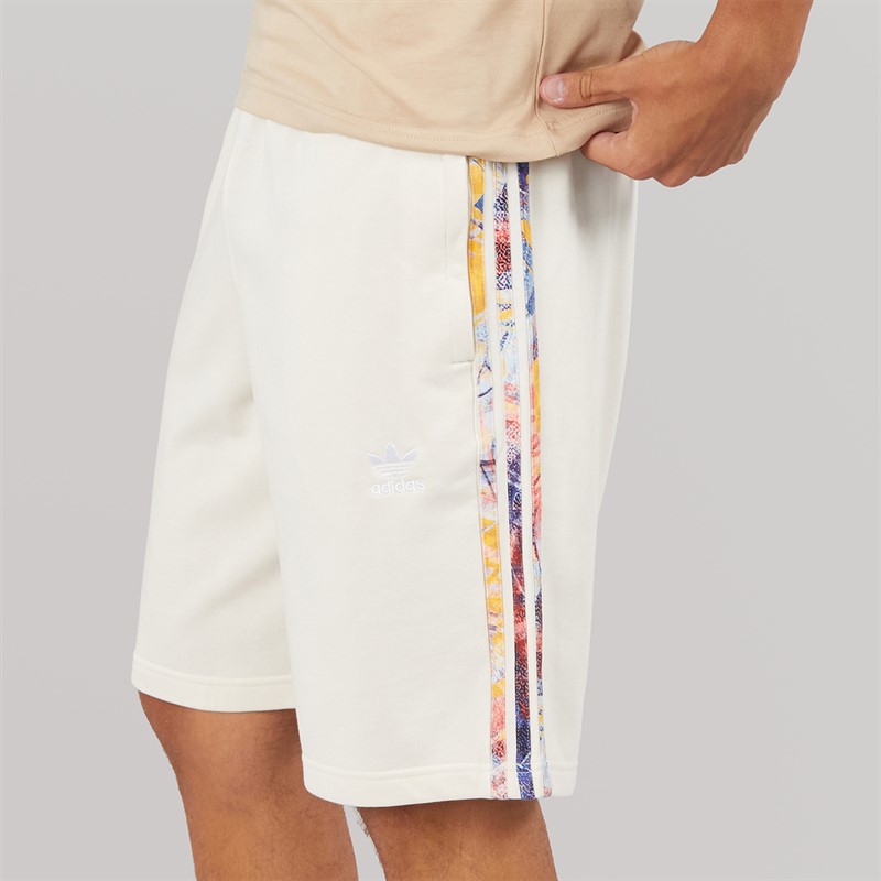 adidas Originals Mens Adicolor 70s Monogram Shorts Wonder White