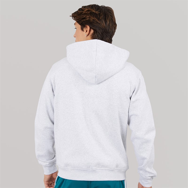 adidas Originals Mens Trefoil Logo Essentials Full Zip Hoodie Light Grey Heather