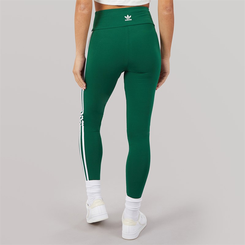 adidas Originals Womens 3 Stripes Leggings Collegiate Green