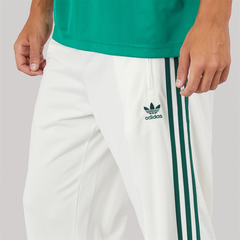 adidas Originals Mens Adicolor Trefoil Firebird Classics Track Pants Off White/Collegiate Green