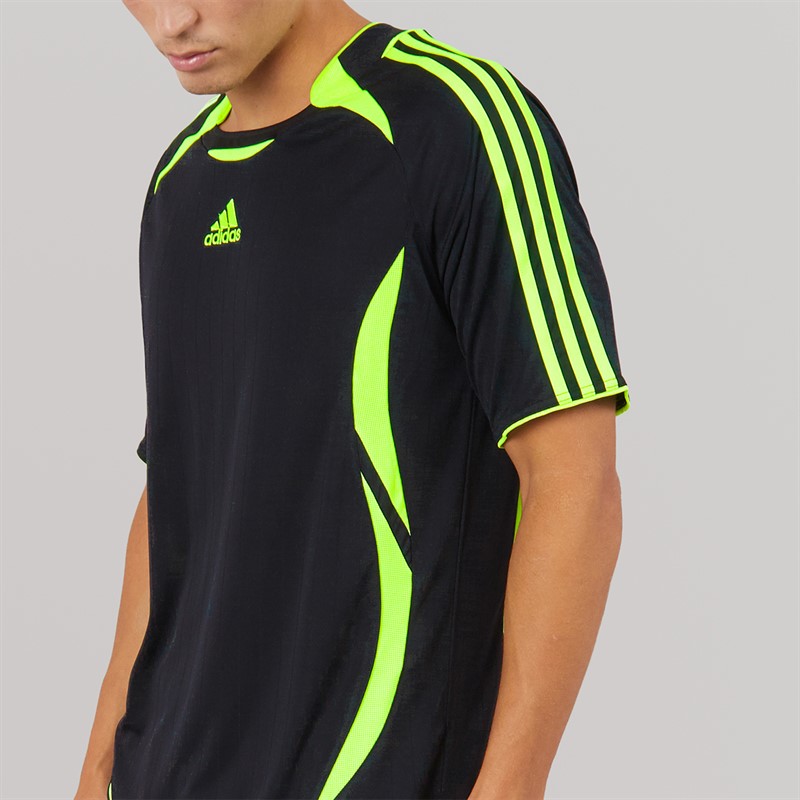 adidas Originals Mens Teamgeist Adicolor T-Shirt Black/Signal Green