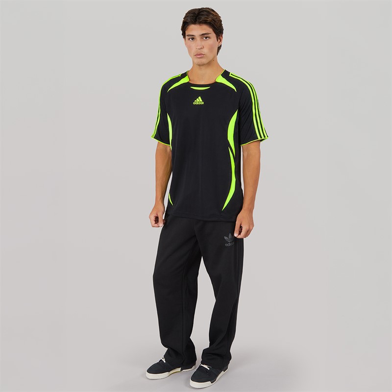 adidas Originals Mens Teamgeist Adicolor T-Shirt Black/Signal Green