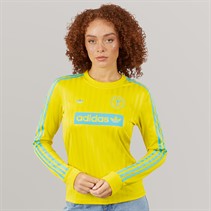 adidas Originals Womens Graphic Football Long Sleeve T-Shirt Pure Sulfur