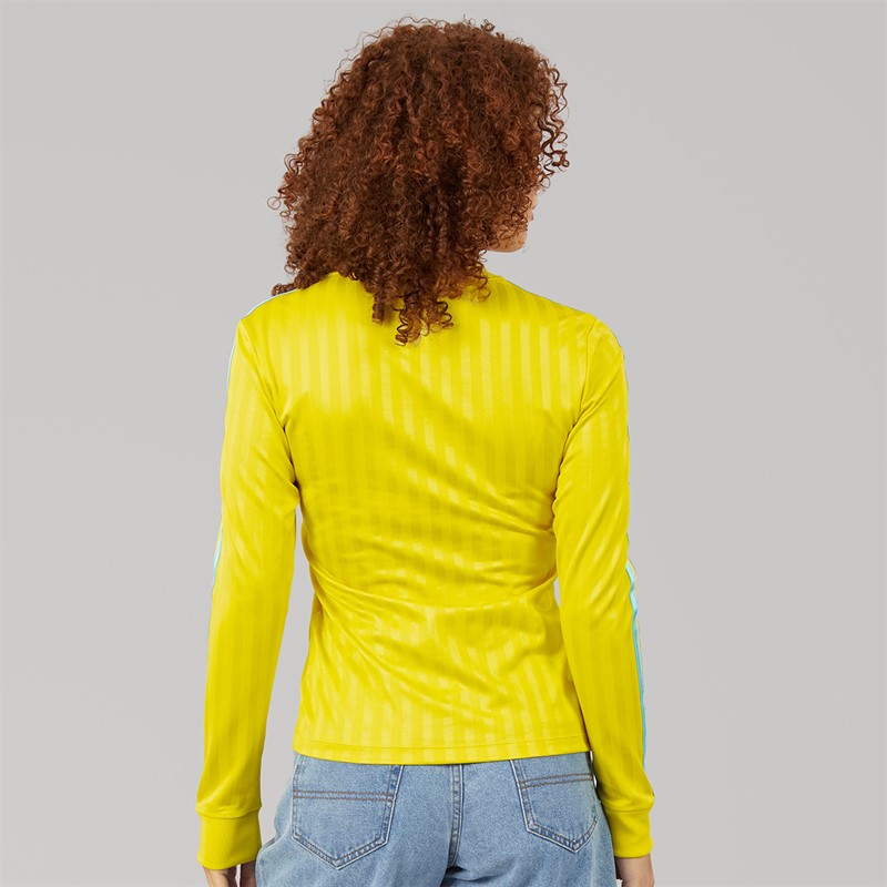 adidas Originals Womens Graphic Football Long Sleeve T-Shirt Pure Sulfur