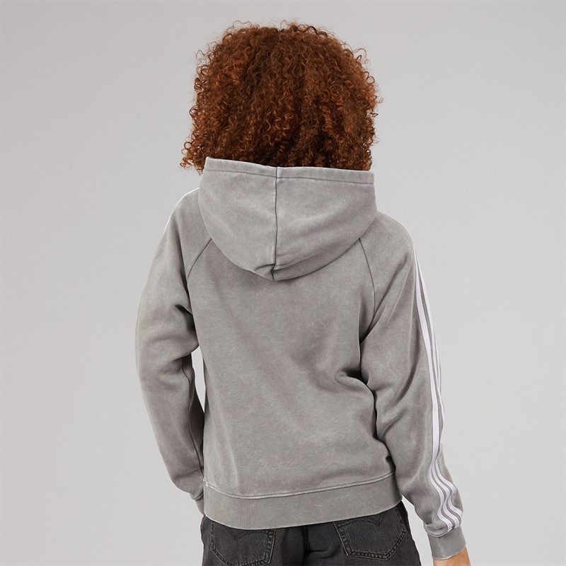 adidas Originals Womens Washed Boyfriend Fit Hoodie Grey Three