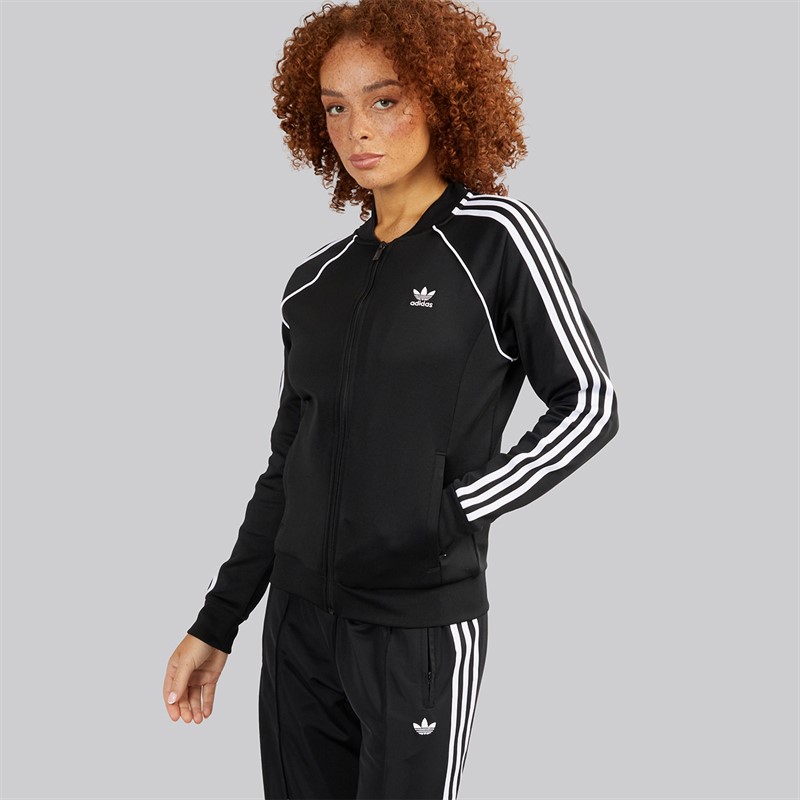 adidas Originals Damen Adicolor Classics Superstar durchgehender Reißverschluss Trainingsjacke Schwarz