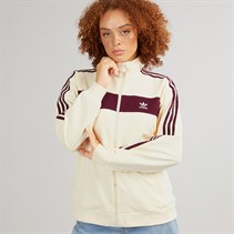adidas Originals Womens Trefoil Colorblock Track Top Cream White/Maroon