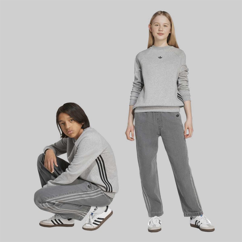 adidas Originals Junior Trefoil Logo Denim Jeans Light Denium