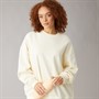 adidas Originals Womens Essentials Linear Oversized Sweatshirt Cream White