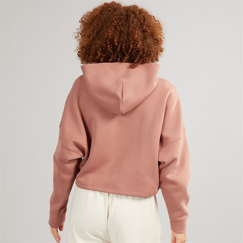 adidas Originals Womens Off Placed 3-Stripes Hoodie Warm Clay