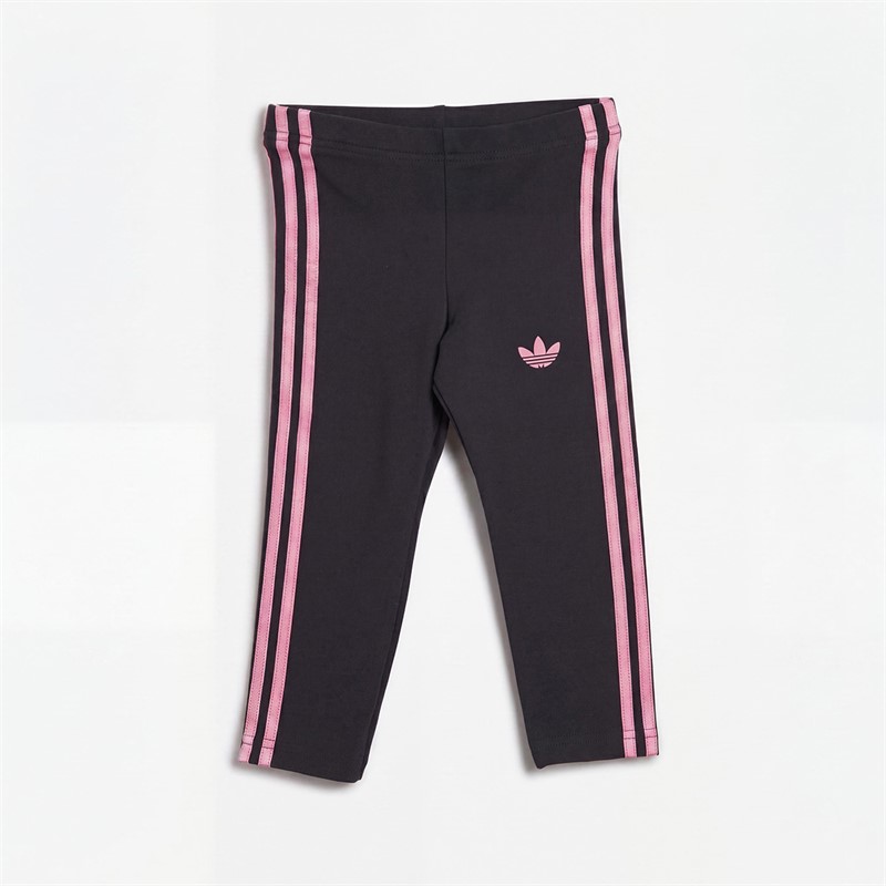 adidas Originals Infant Girls Bubble Logo Sweatshirt And Leggings Set Carbon/Bliss Pink