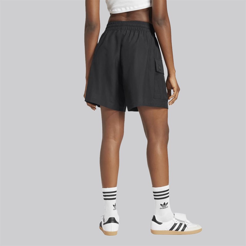 adidas Originals Dame Essentials Vævet Højtaljede Cargo Shorts Sort