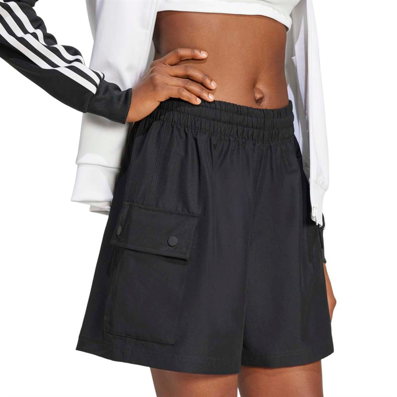 adidas Originals Dame Essentials Vævet Højtaljede Cargo Shorts Sort