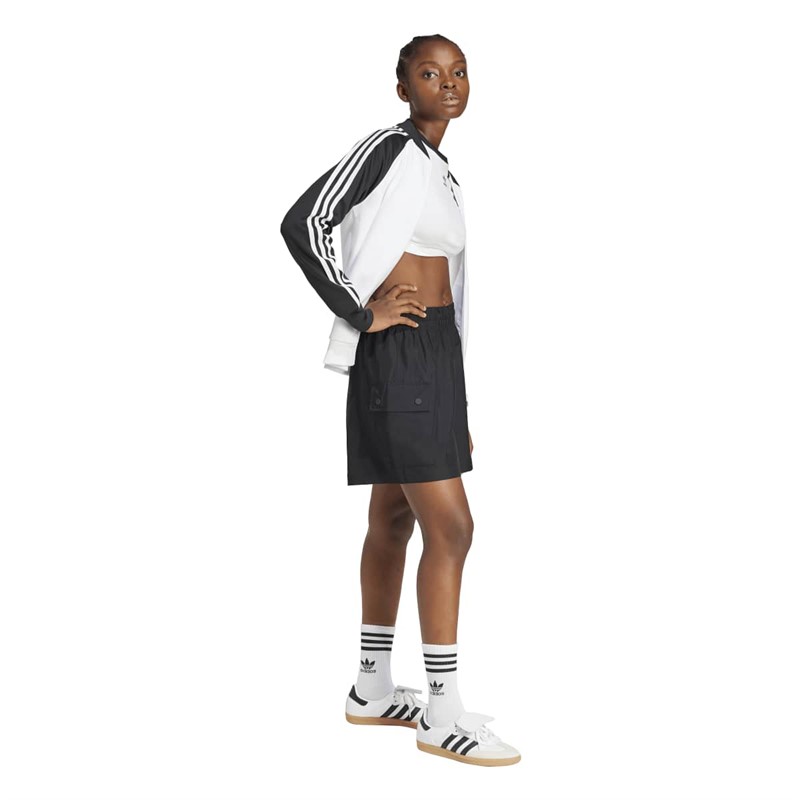 adidas Originals Dame Essentials Vævet Højtaljede Cargo Shorts Sort