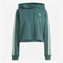 adidas Originals Dame Adicolor 3 striber kort hættetrøje Mineral Green