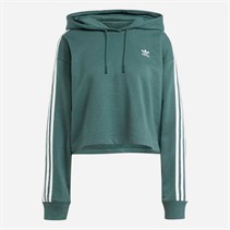 adidas Originals Damen Adicolor 3 Streifen Kurzer Hoodie Mineral Green