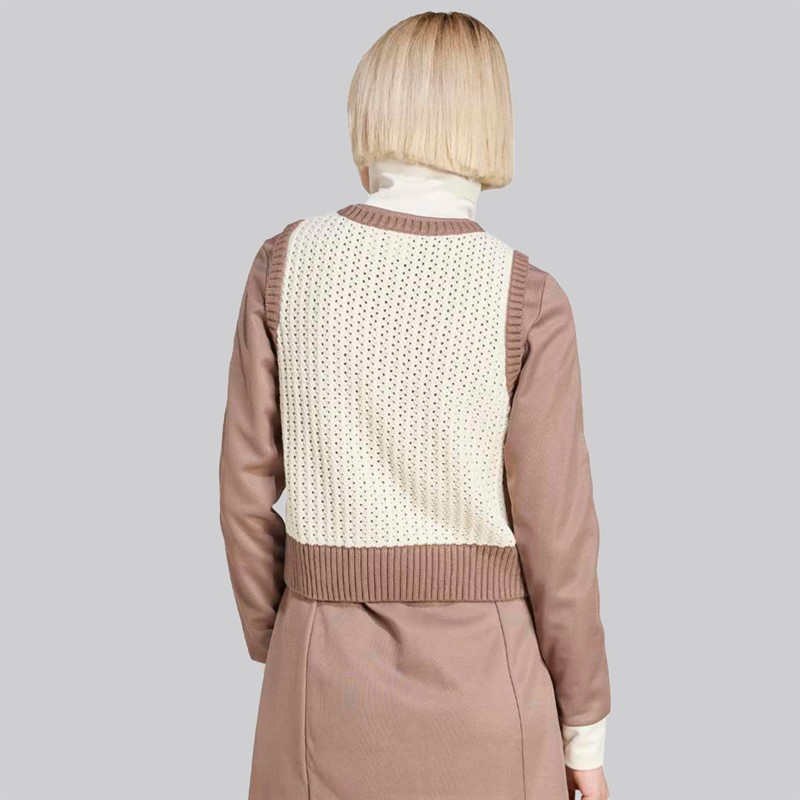 adidas Originals Damen Adicolor Gestrickte Weste Wonder White